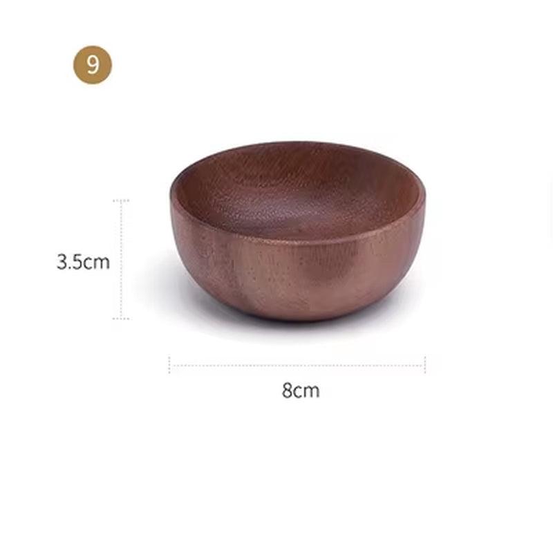 Food Container Acacia Wooden Bowl Wooden Tableware Household and Fruit Plate Salad Bowl Whole Wooden Soup Bowl Wooden Plate